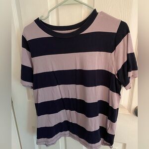 Madewell purple and navy striped tshirt - size Large